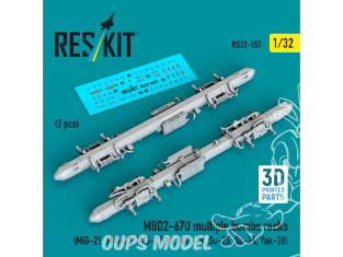ResKit kit RS32-0557 Supports pour bombes multiples MBD2-67U 2pièces imprimées en 3D 1/32
