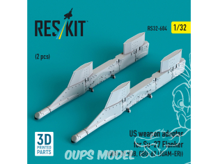 ResKit kit RS32-0604 Adaptateur d'armement américain pour Su-27 Flanker (2 pièces) GBU-39 SDB, GBU-62 JDAM-ER 3D 1/32