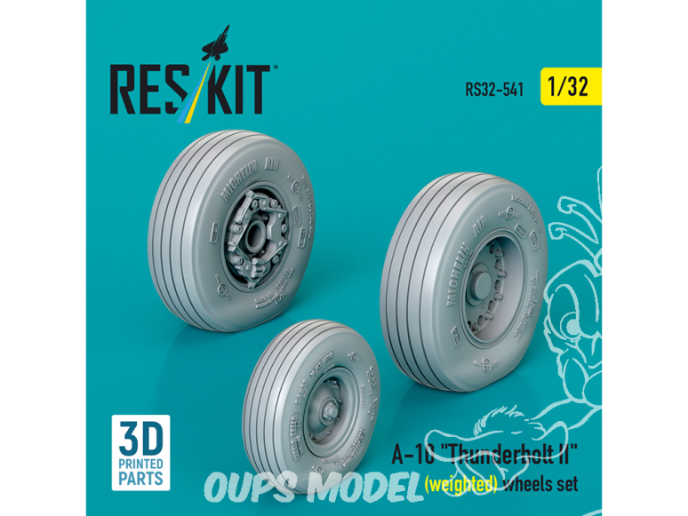 ResKit kit RS32-0541 Jeu de roues A-10 Thunderbolt II lestées imprimées en 3D 1/32