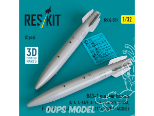 ResKit kit RS32-0589 Bombes nucléaires B43-1 2 pièces, imprimées en 3D 1/32