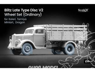 ScaleX accessoire militaire WW-35009 Opel Blitz Late v2 set de roues ordinaires Italeri / Tamiya / Mini Art / Dragon 1/35