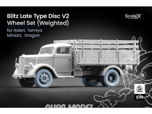 ScaleX accessoire militaire WW-35009W Opel Blitz Late v2 set de roues affaissées Italeri / Tamiya / Mini Art / Dragon 1/35