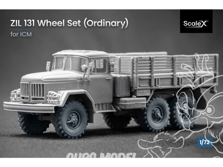 ScaleX accessoire militaire WM-72001 ZIL 131 set de roues ordinaires Icm 1/72