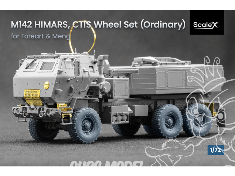 ScaleX accessoire militaire WM-72003 HIMARS set de roues ordinaires avec CTIS Foreart / Meng 1/72