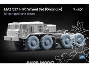 ScaleX accessoire militaire WM-72005 MAZ 537 I-170 set de roues ordinaires Takom / Trumpeter 1/72