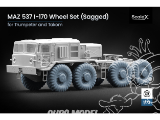 ScaleX accessoire militaire WM-72005S MAZ 537 I-170 set de roues affaissées Takom / Trumpeter 1/72