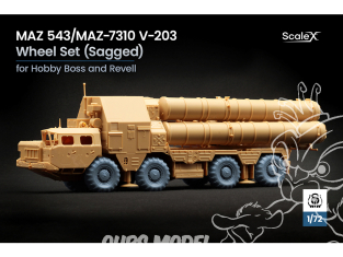 ScaleX accessoire militaire WM-72006S MAZ 543/MAZ-7310 V-203 set de roues affaissées Hobby Boss / Revell 1/72