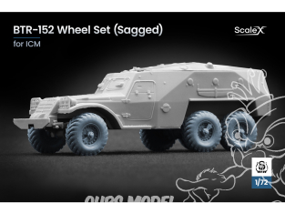 ScaleX accessoire militaire WM-72010S BTR-152 K-70 set de roues affaissées Icm 1/72
