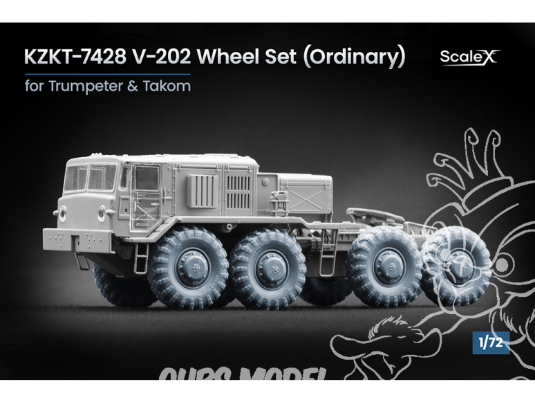 ScaleX accessoire militaire WM-72011 KZKT-7428 V-202 set de roues ordinaires Takom / Trumpeter 1/72