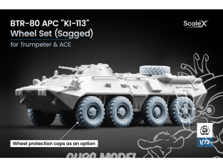 ScaleX accessoire militaire WM-72013S BTR-80 APC KI-113 set de roues affaissées Ace / Trumpeter 1/72