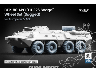 ScaleX accessoire militaire WM-72014S BTR-80 APC DT-126 Snaga set de roues affaissées Ace / Trumpeter 1/72