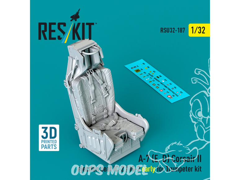 ResKit RSU32-0187 Siège éjectable IC-2 / IG-2 early pour maquette Trumpeter A-7E, D Impression 3D 1/32