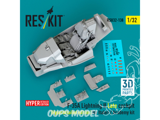 ResKit RSU32-0138 F-35A Lightning II cockpit tardif Édition hyperdétaillée pour Italeri / Academy 3D 1/32