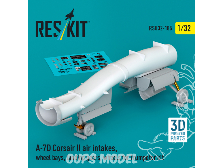 ResKit RSU32-0185 Entrées d'air, puits de train et train d'atterrissage + roues kit Trumpeter A-7D Corsair II 3D 1/32