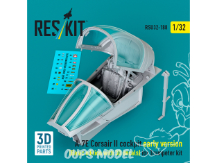 ResKit RSU32-0188 A-7E Corsair II cockpit initial, édition de base avec décalcomanies 3D kit Trumpeter 3D 1/32