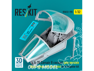 ResKit RSU32-0190 A-7E Corsair II cockpit tardif, édition de base avec décalcomanies 3D kit Trumpeter 3D 1/32