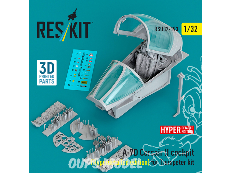 ResKit RSU32-0193 A-7D Corsair II cockpit, édition hyperdétaillée kit Trumpeter 3D 1/32