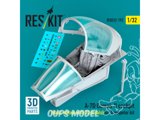 ResKit RSU32-0192 A-7D Corsair II cockpit, Édition de base avec décalcomanies 3D kit Trumpeter 3D 1/32