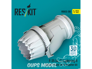 ResKit RSU32-0202 Buse d'échappement Lightning II pour F-35A, C kit Trumpeter Imprimé 3D 1/32
