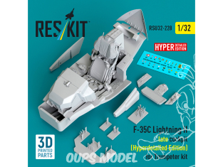 ResKit RSU32-0228 F-35C Lightning II cockpit tardif, Édition hyperdétaillée kit Trumpeter Imprimé 3D 1/32
