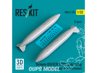 ResKit RSU32-0235 Réservoirs carburant sous ailes Tornado IDS/ECR 1500L soudés, allemandes et italiennes 2 p Imprimé 3D 1/32