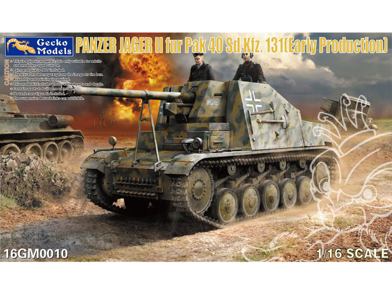 Gecko Models maquettes militaire 16GM0010 Panzer Jager II avec Pak40 SD.Kfz.131 Early 1/16