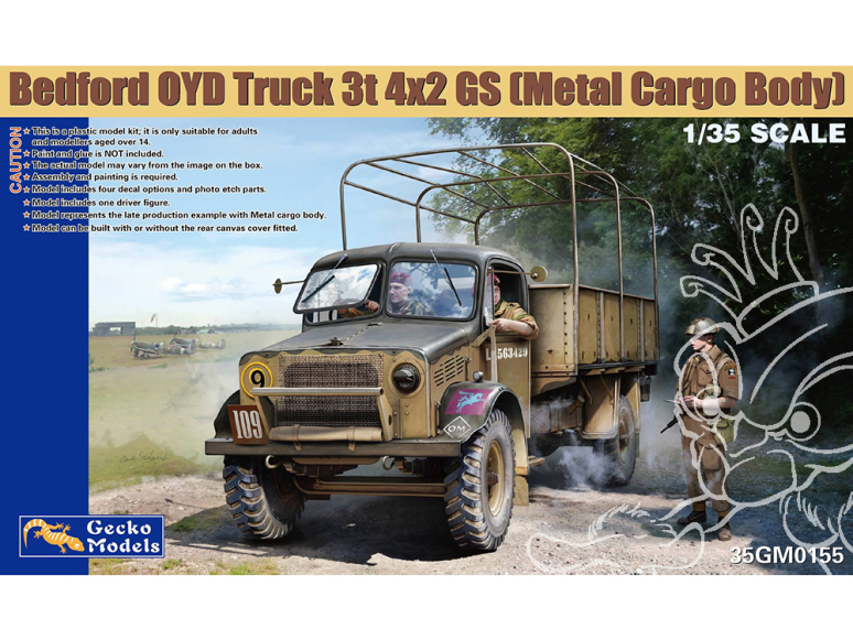 Gecko Models maquettes militaire 35GM0155 Camion Bedford OTD 3t 4x2 GS Caisse métal 1/35