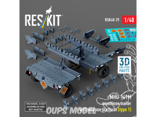 ResKit kit RSK48-0029 Remorque à munitions MHU-141M avec plateforme d'armement type 1 Maquette imprimée en 3D 1/48