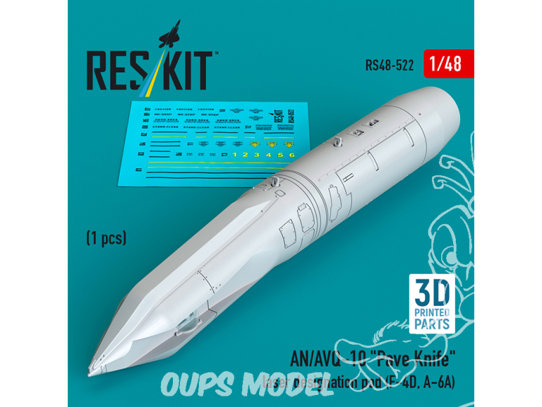 ResKit kit RS48-0522 Nacelle de désignation laser AN/AVQ-10 Pave Knife 1/48