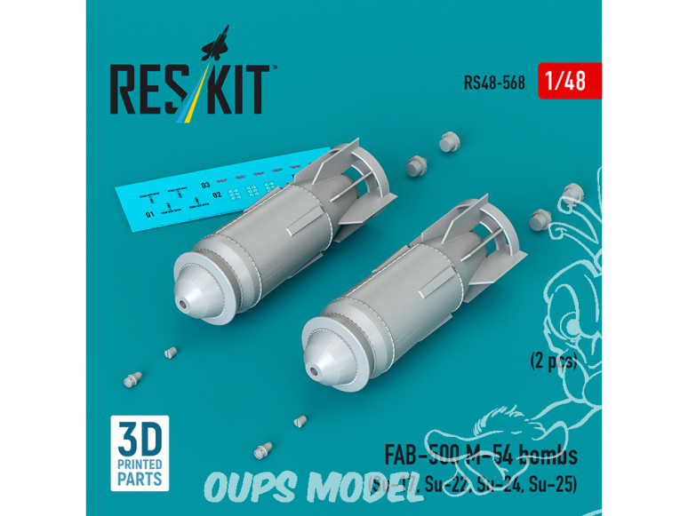 ResKit kit RS48-0568 FAB-500М-54 bombe pour Su-17 -22 -24 -25 -34 1/48