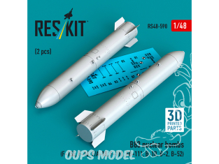 ResKit kit RS48-0590 Bombes nucléaires B83 2pièces imprimées en 3D 1/48