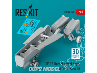 ResKit kit d'amelioration avion RSU48-0140 Baies train d'atterrissage avec roues pour maquette Hasegawa du CF-18 Hornet 3D 1/48