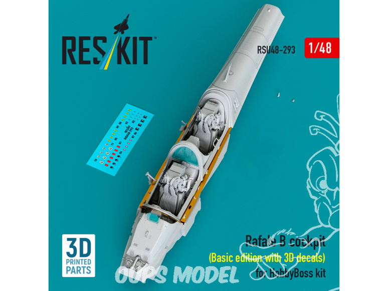 ResKit kit d'amelioration avion RSU48-0293 Cockpit Rafale B édition de base avec décalcomanies 3D kit Hobby Boss 3D 1/48