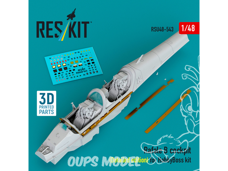 ResKit kit d'amelioration avion RSU48-0543 Cockpit du Rafale B édition détaillée pour kit HobbyBoss 3D 1/48