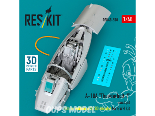 ResKit kit d'amelioration avion RSU48-0518 Cockpit A-10A Thunderbolt II édition de base avec décalcomanies 3D pour GWH 1/48
