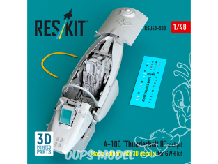 ResKit kit d'amelioration avion RSU48-0538 Cockpit A-10C Thunderbolt II édition de base avec décalcomanies 3D pour GWH 1/48