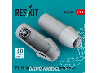 ResKit kit d'amelioration avion RSU48-0536 Tuyères d'échappement pour maquette Hasegawa du F/A-18 Hornet impression 3D 1/48