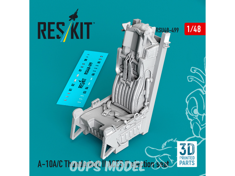 ResKit kit d'amelioration avion RSU48-0499 Siège éjectable ACES II pour A-10A/C Thunderbolt II impression 3D 1/48