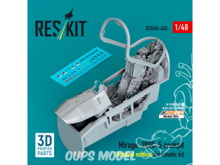 ResKit kit d'amelioration avion RSU48-0465 Cockpit Mirage-2000-5 Édition détaillée pour kit Kinetic 1/48