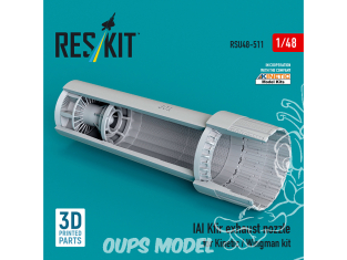 ResKit kit d'amelioration avion RSU48-0511 Buse d'échappement IAI Kfir pour kit Kinetic et Wingman Impression 3D 1/48