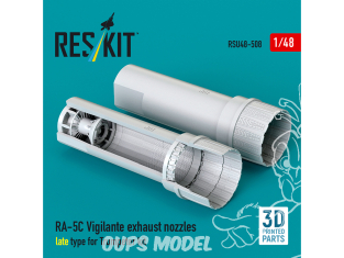 ResKit kit d'amelioration avion RSU48-0508 Buses d'échappement RA-5C Vigilante type late pour kit Trumpeter Impression 3D 1/48