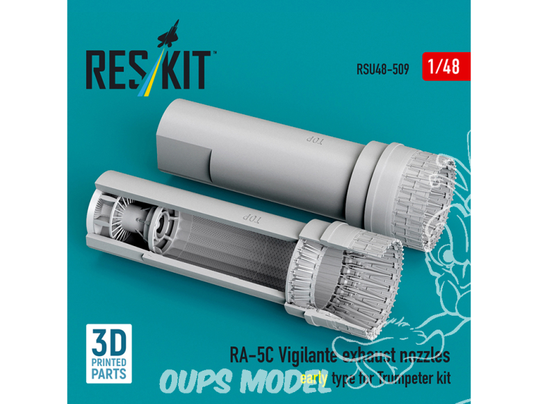 ResKit kit d'amelioration avion RSU48-0509 Buses d'échappement RA-5C Vigilante type early pour kit Trumpeter Impression 3D 1/48