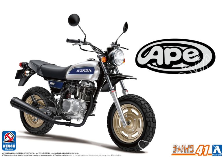 Aoshima maquette moto 06882 Honda HC07 Ape 100 Deluxe 2008 1/12