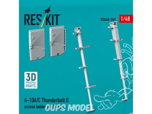 ResKit kit d'amelioration avion RSU48-0569 Échelle d'accès A-10A/C Thunderbolt II pour kit GWH imprimée en 3D 1/48