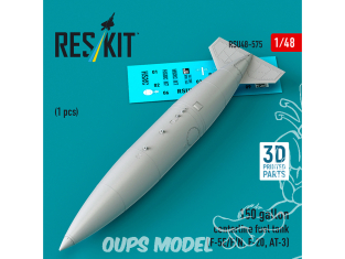 ResKit kit d'amelioration Avion RSU48-0575 Réservoir carburant central 150 gallons F-5E/F/N, F-20, AT-3 1 pièce 1/48