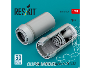 ResKit kit d'amelioration avion RSU48-0574 Embouts d'échappement Jaguar pour maquette Airfix imprimés en 3D 1/48