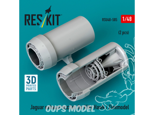 ResKit kit d'amelioration avion RSU48-0585 Buses d'échappement Jaguar pour Kitty Hawk et Zimimodel imprimées en 3D 1/48