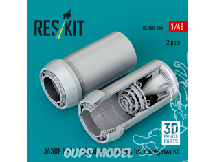 ResKit kit d'amelioration avion RSU48-0594 Tuyères d'échappement JASDF F-1/T-2 pour kit Hasegawa (impression 3D) 1/48