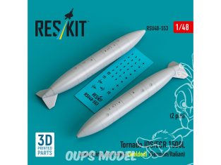 ResKit kit d'amelioration Avion RSU48-0553 Réservoirs carburant sous aile 1500 L Tornado Allemand/Italien soudé RAF/RSAF 2p 1/48