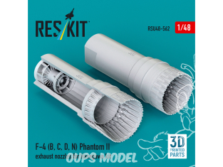 ResKit kit d'amelioration avion RSU48-0562 Tuyères d'échappement kit Hasegawa F-4B, ​​C, D, N Phantom II impression 3D 1/48